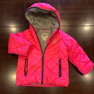 Girls OshKosh pink puffer winter coat. Size 5.